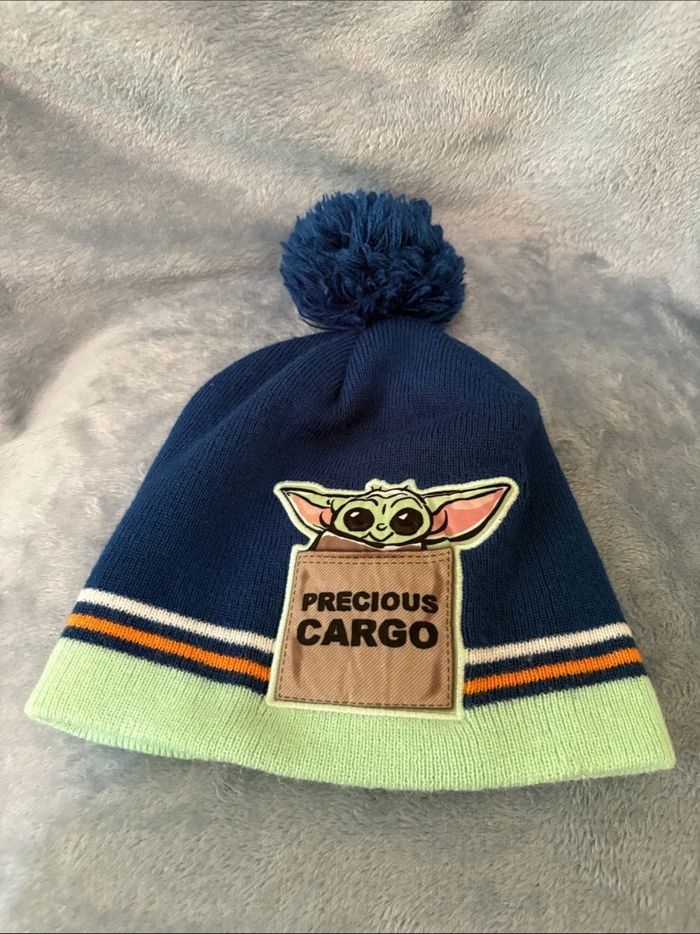 Star Wars Kids Navy Blue & Light Green 'Precious Cargo' Pom Beanie